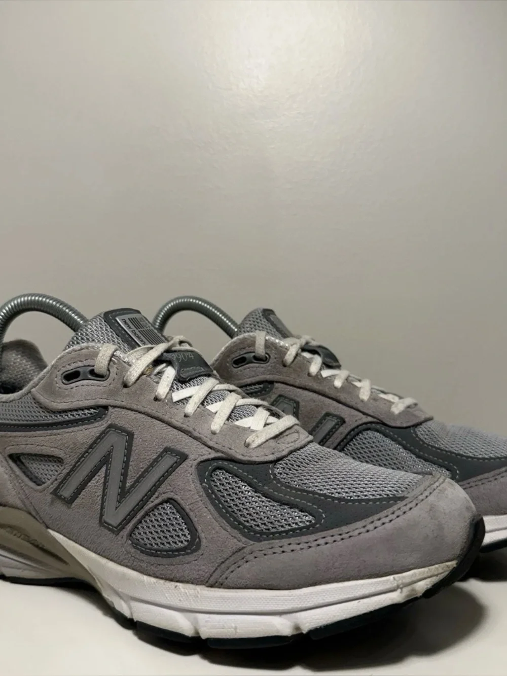 New Balance 990v4 USA Grey Silver Womens Size 8.5 2A Athletic Suede Sneaker Shoe
